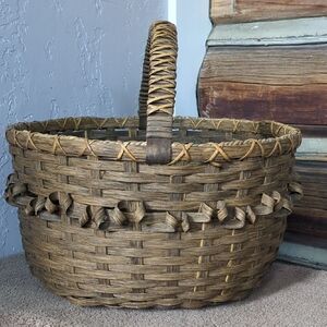 Handcrafted Brown Large Woven Basket